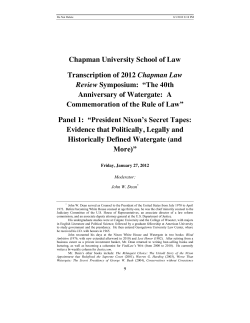 President Nixon`s Secret Tape: Evidence that