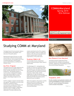 Spring 2015 (ECA Edition) - UMD Department of Communication