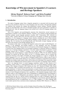 Knowledge of Wh-movement in Spanish L2 Learners and Heritage