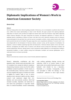 Diplomatic Implications of Women`s Work in American Consumer
