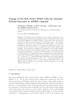 Change of the SOL Power Width with the Toroidal B