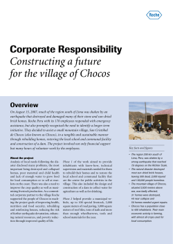 Constructing a future for the village of Chocos