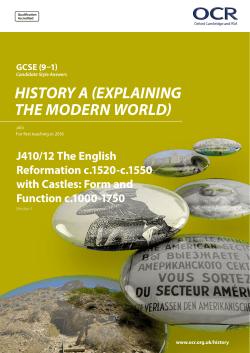 The English Reformation c.1520-c.1550 with Castles