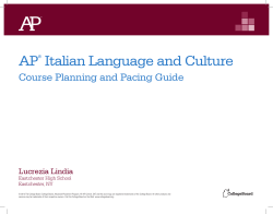 AP Italian Language and Culture Course Planning and Pacing