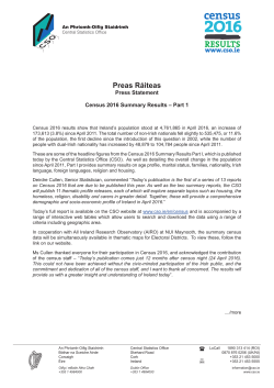 Press Release Census 2016 Summary Results - Part 1