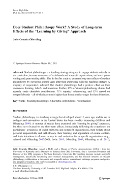 Does Student Philanthropy Work? A Study of Long