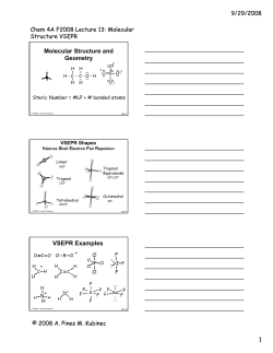 Molecular Structure and Geometry VSEPR Examples