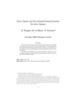 Calvo, Taylor and the estimated hazard function for price changes D