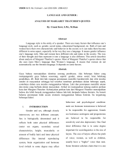 LANGUAGE AND GENDER : ANALYSIS OF MARGARET
