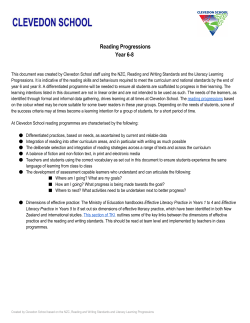 Reading Progressions
