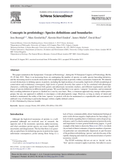 Concepts in protistology: Species definitions and boundaries