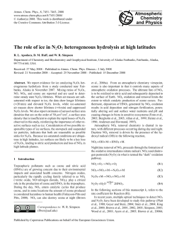 The role of ice in N2O5 heterogeneous hydrolysis at high latitudes
