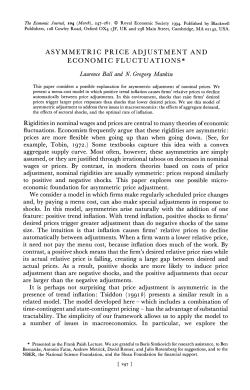 asymmetric price adjustment and economic fluctuations