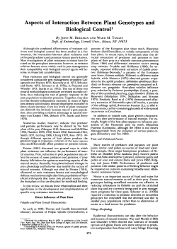 Aspects of Interaction Between Plant Genotypes and Biological
