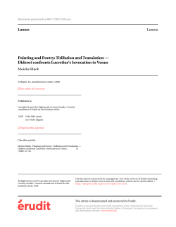 Painting and Poetry: Titillation and Translation &mdash; Diderot