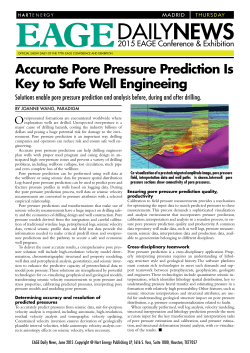 Accurate Pore Pressure Prediction Is Key to Safe Well