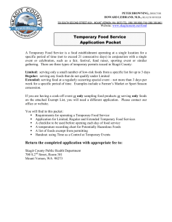 Temporary Food Service Application Packet