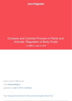 Compare and Contrast Process in Plants and Animals: Regulation of
