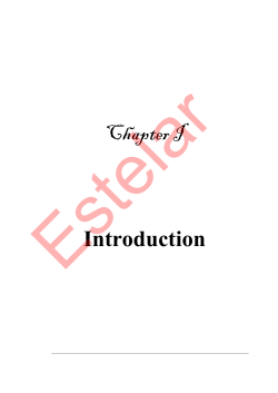 Chapter I Introduction