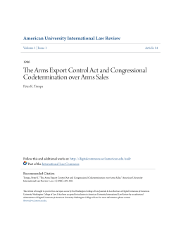 The Arms Export Control Act and Congressional Codetermination