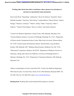 Washing older blood units before transfusion