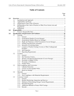 Code of Practice (Underground Hydrocarbons)