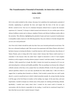 The Transformative Potential of Imoinda: An Interview with Joan