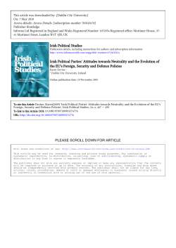 Irish Political Studies Irish Political Parties` Attitudes towards