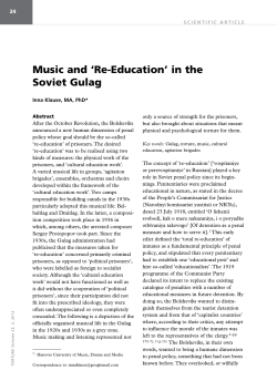 Music and `Re-Education` in the Soviet Gulag
