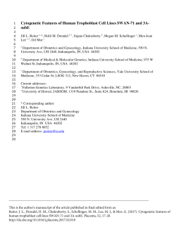 Cytogenetic Features of Human Trophoblast Cell Lines SWAN