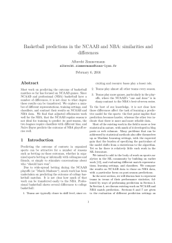 Basketball predictions in the NCAAB and NBA: similarities and