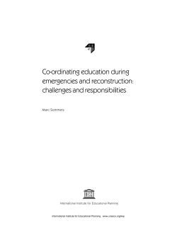Co-ordinating education during emergencies and reconstruction