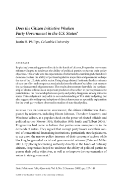 Does the Citizen Initiative Weaken Party Government in the U.S.