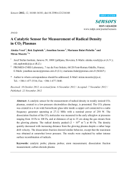 A Catalytic Sensor for Measurement of Radical Density in CO2