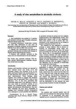 A Study of Zinc Metabolism in Alcoholic Cirrhosis