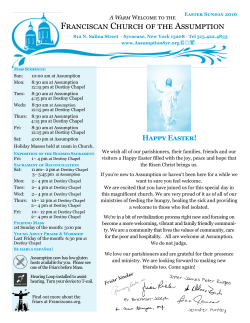Easter Bulletin - The Franciscan Church of the Assumption