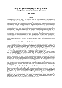 Preserving of Information Value in Oral Tradition - e-LIS