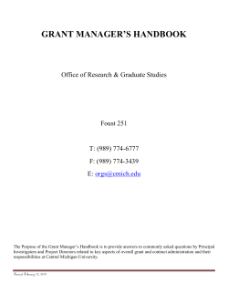 grant manager`s handbook - Central Michigan University