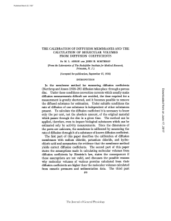 THE CALIBRATION OF DIFFUSION MEMBRANES AND THE