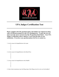 UPA Judges Certification Test