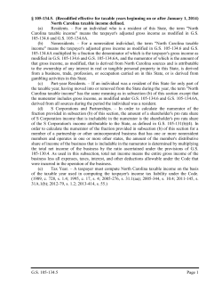 Carolina taxable income defined.