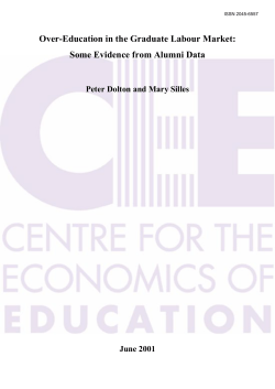 Over-Education In The Graduate Labour Market