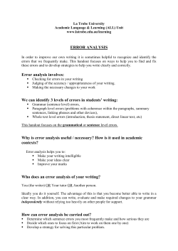 ERROR ANALYSIS Error analysis involves