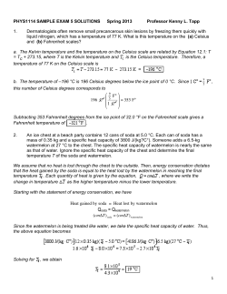 1 PHYS1114 SAMPLE EXAM 5 SOLUTIONS Spring