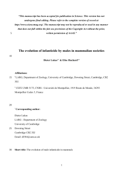 The evolution of infanticide by males in mammalian societies