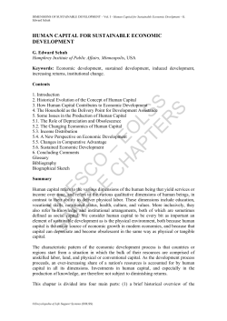 Human Capital for Sustainable Economic Develpment