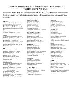 Audition Repertoire
