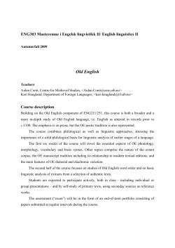 ENG303 Description and reading list