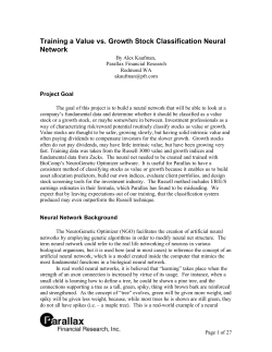 Training a Value vs. Growth Stock Classification Neural Network