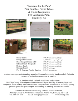 Park Benches, Picnic Tables